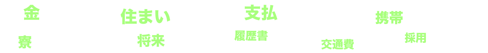 お金がない... 住まいがない... 支払いがヤバイ...履歴書がない... 携帯が止まった... 将来が不安... 交通費がない...寮をでないと...