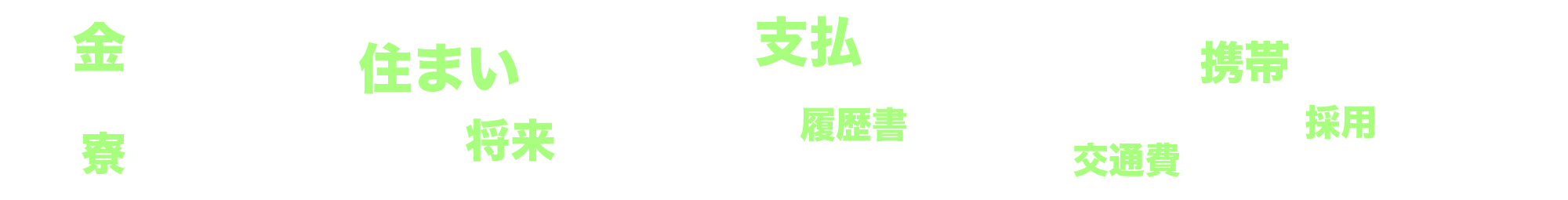 お金がない... 住まいがない... 支払いがヤバイ...履歴書がない... 携帯が止まった... 将来が不安... 交通費がない...寮をでないと...